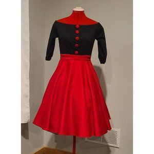 Maggie Tang Boatneck mid length retro dress